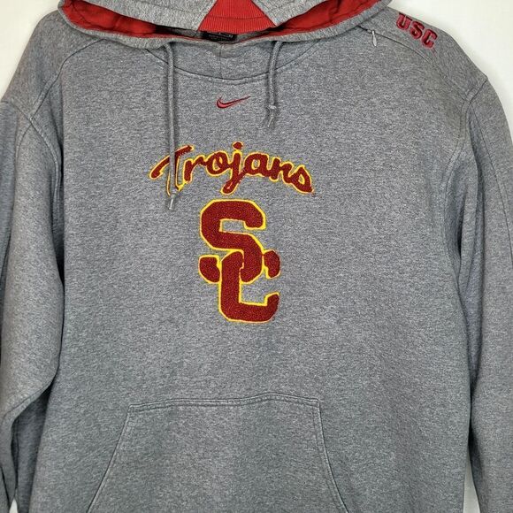 Vintage Y2k Nike USC Trojans Center Swoosh Pullover Hoodie Size Large - Picture 3 of 10